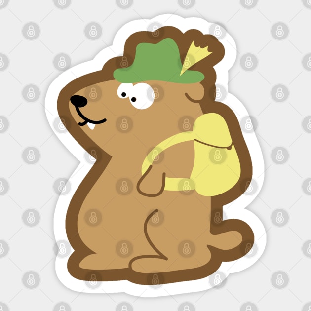 Hiking Mountaineer Marmot Sticker by katelein